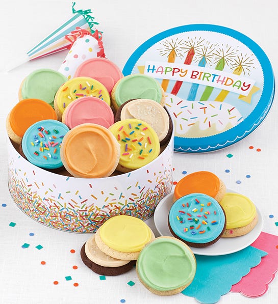 Cheryls Birthday Tin Frosted Cookies
